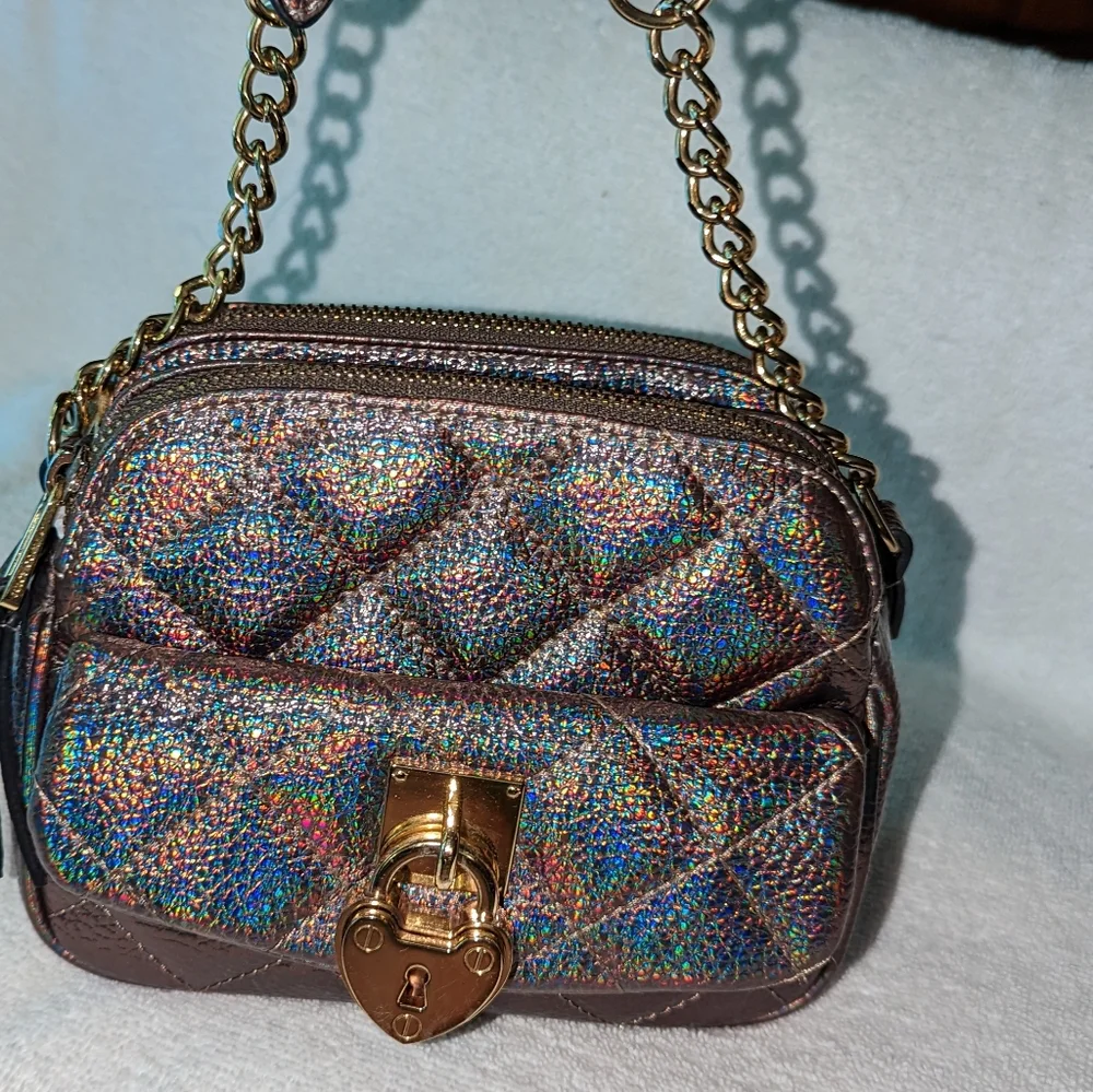 Juice Couture Mermaid heart lock shoulder crossbody bag.